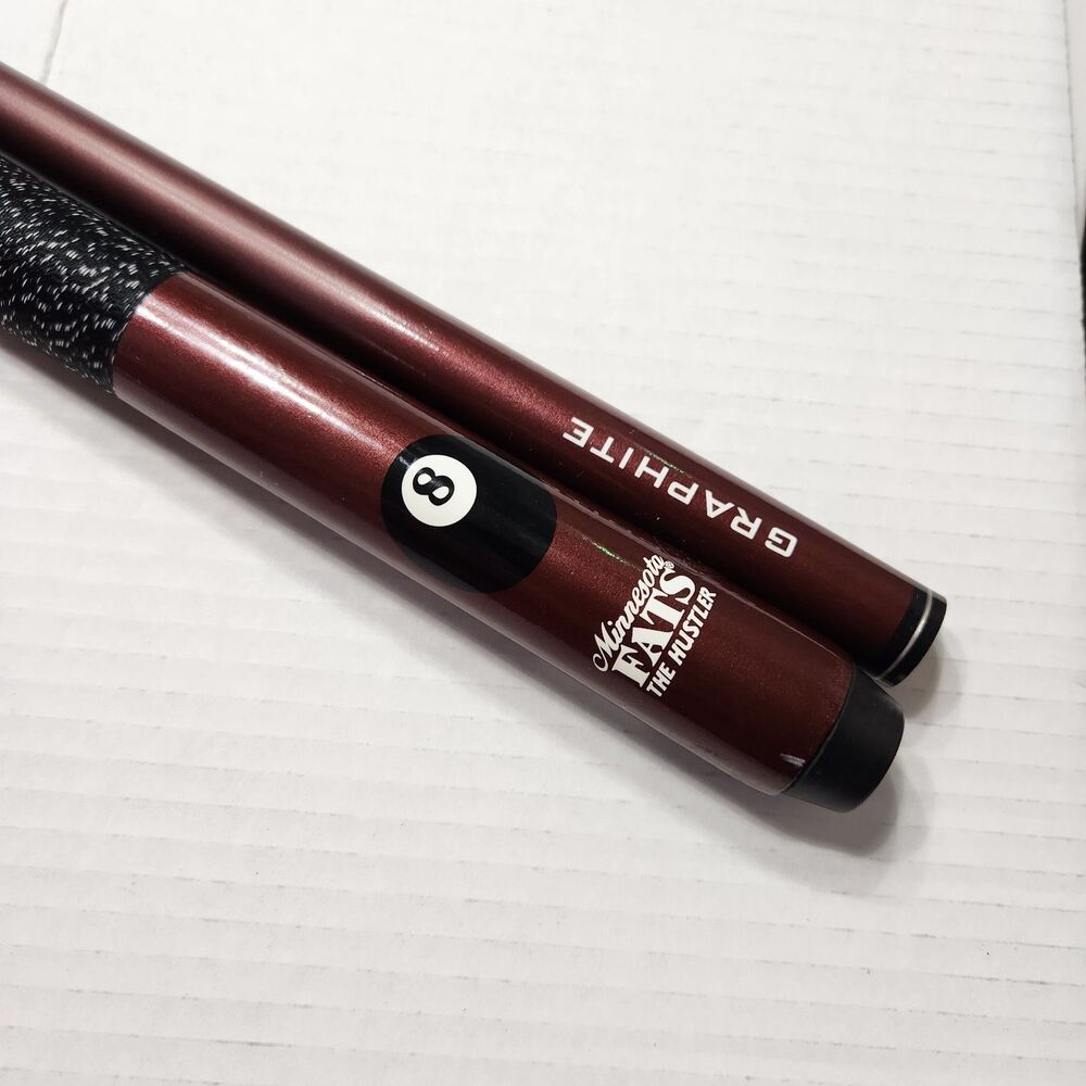 Minnesota Fats The Hustler MFH28 58" 2pc Graphite Pool Cue Stick Burgundy 8-Ball